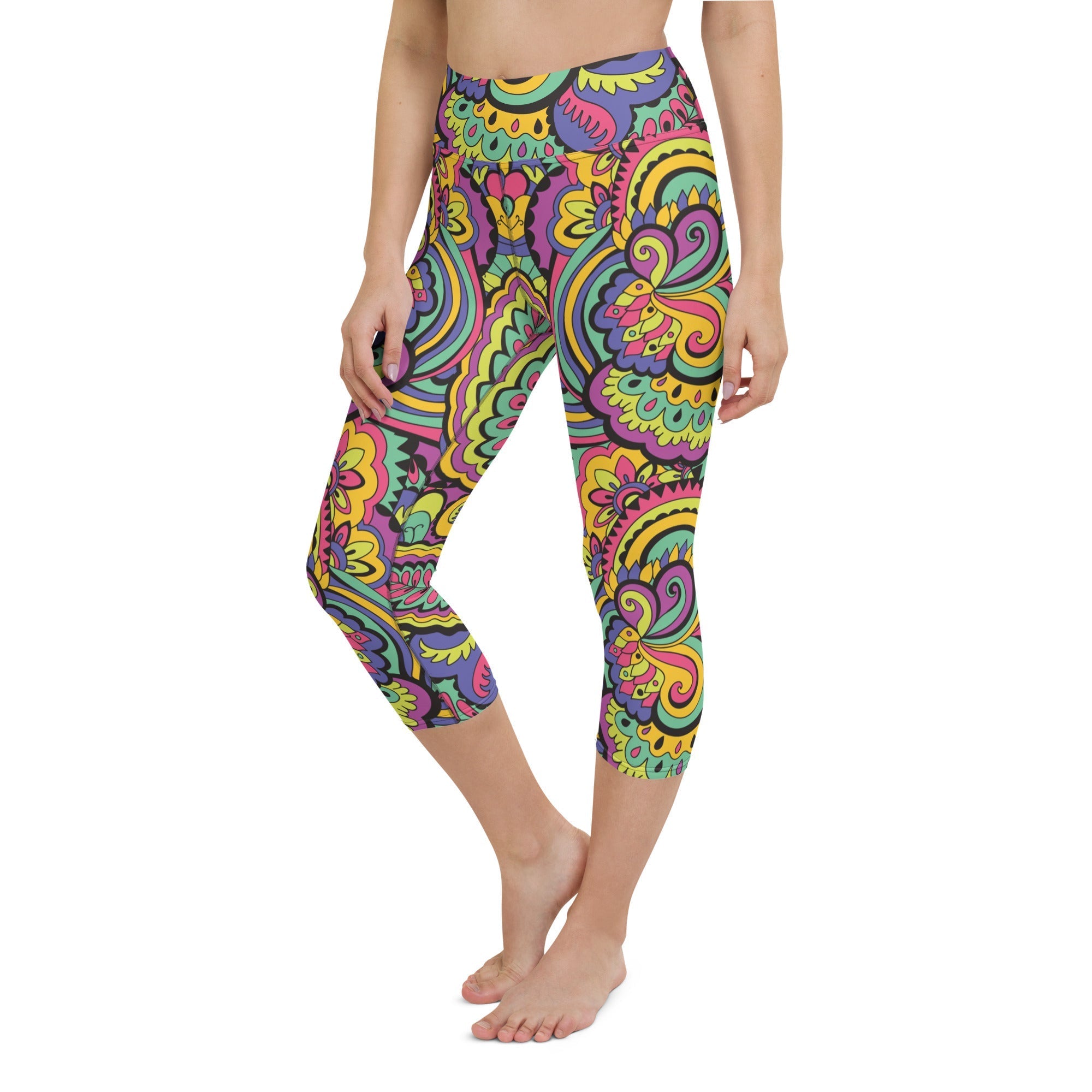Colorful Fun Pattern Yoga Capris