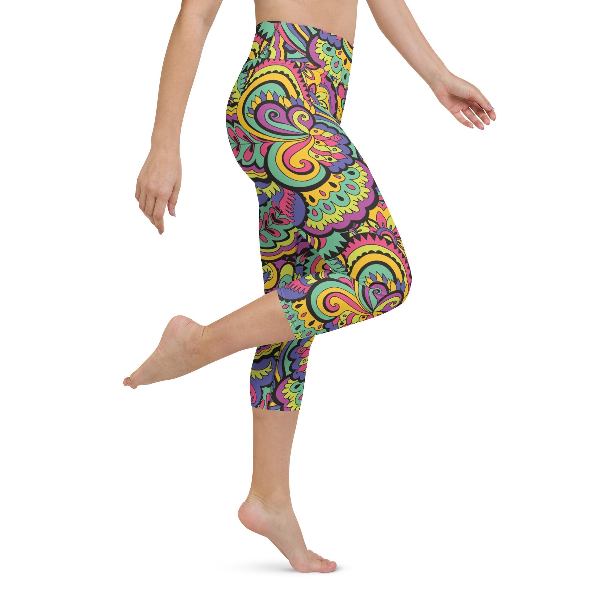 Colorful Fun Pattern Yoga Capris