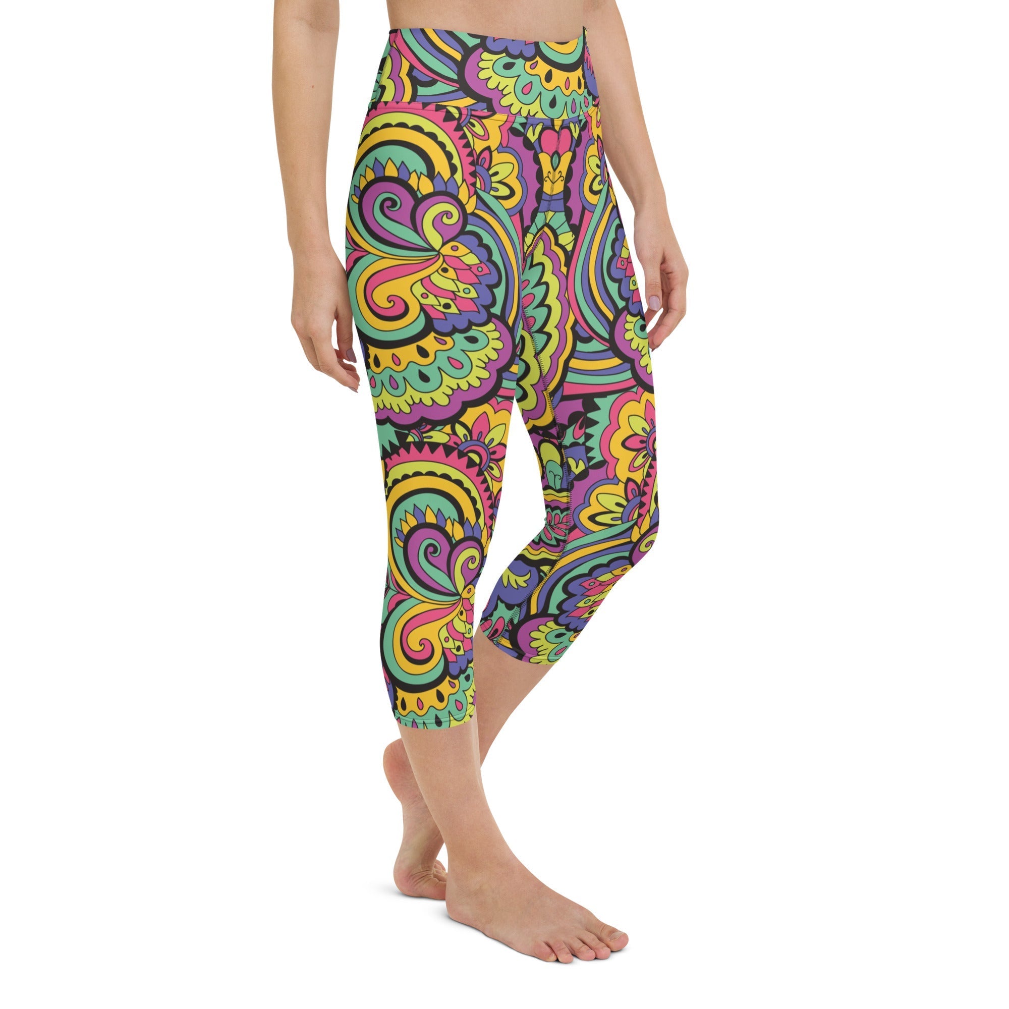 Colorful Fun Pattern Yoga Capris