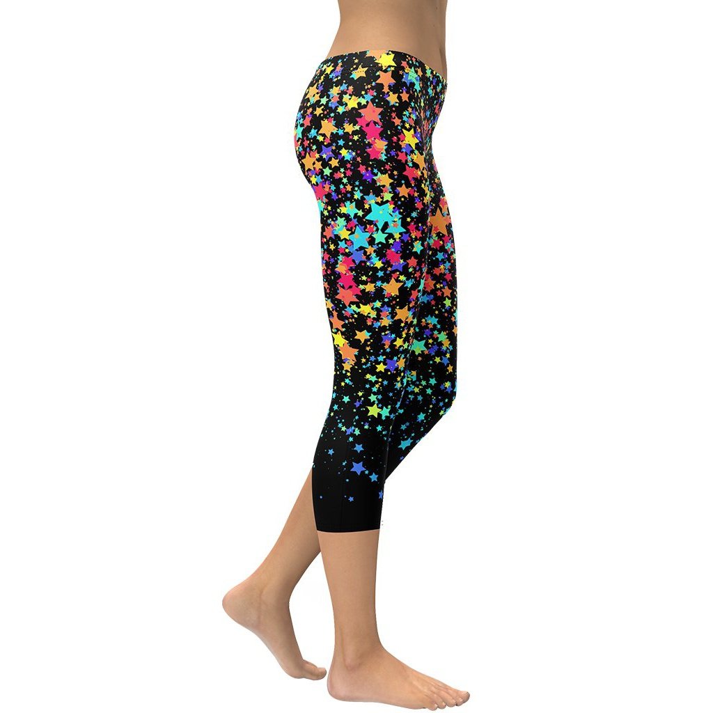 Colorful Gradient Stars Capris
