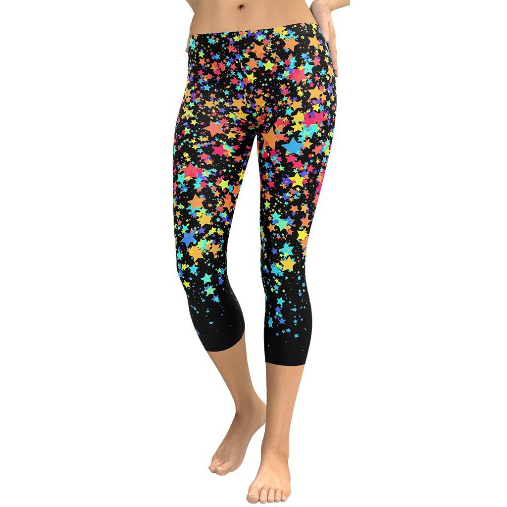 Colorful Gradient Stars Capris