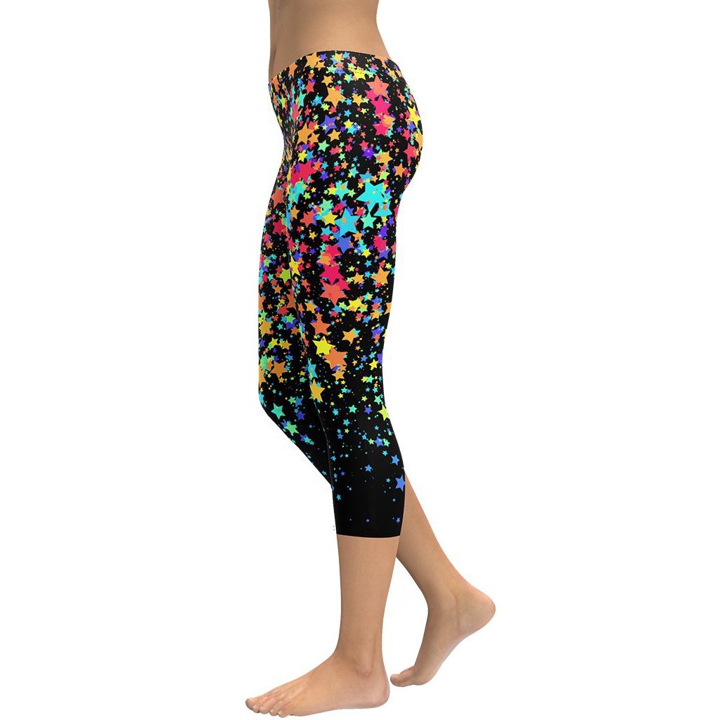 Colorful Gradient Stars Capris