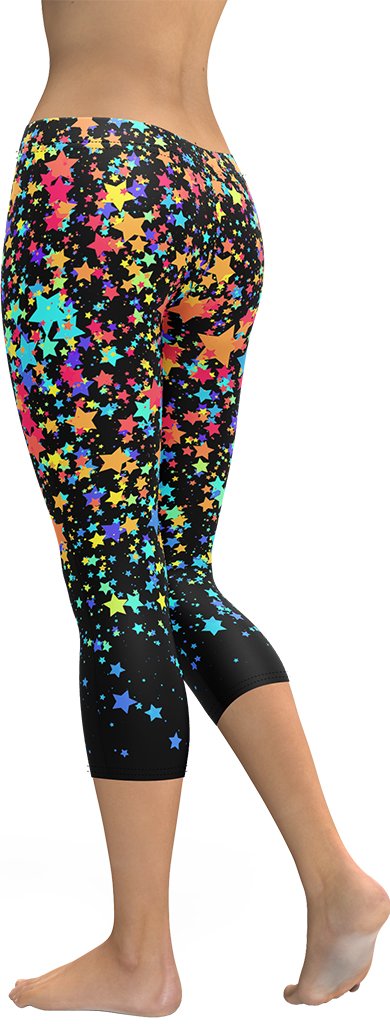 Colorful Gradient Stars Capris