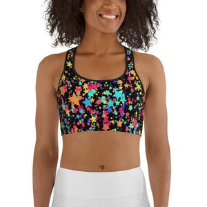 Colorful Gradient Stars Sports Bra