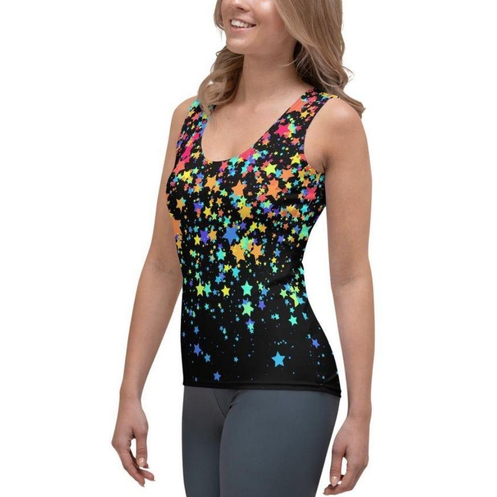 Colorful Gradient Stars Tank Top