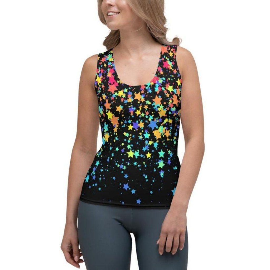 Colorful Gradient Stars Tank Top