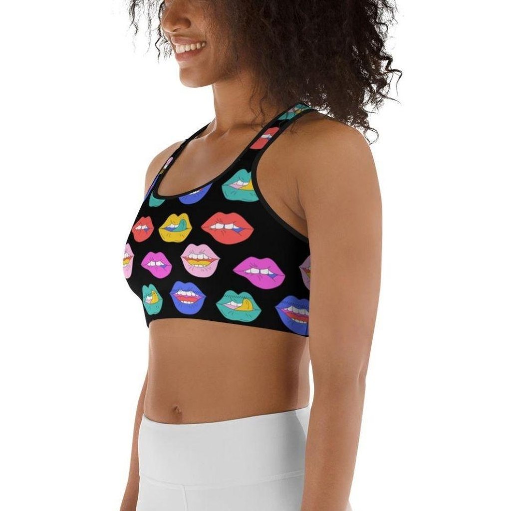 Colorful Lips Sports Bra