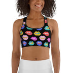 Colorful Lips Sports Bra