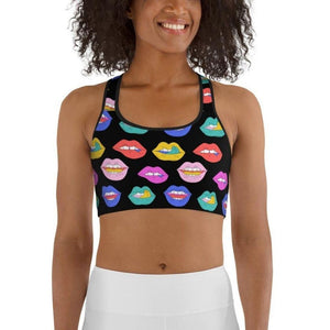 Colorful Lips Sports Bra