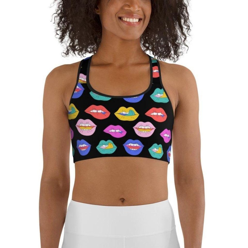 Colorful Lips Sports Bra