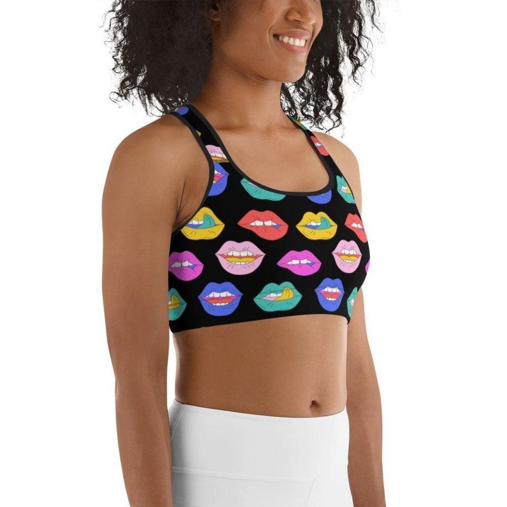 Colorful Lips Sports Bra