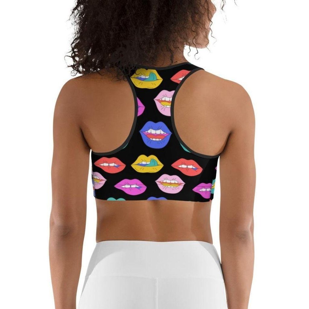 Colorful Lips Sports Bra