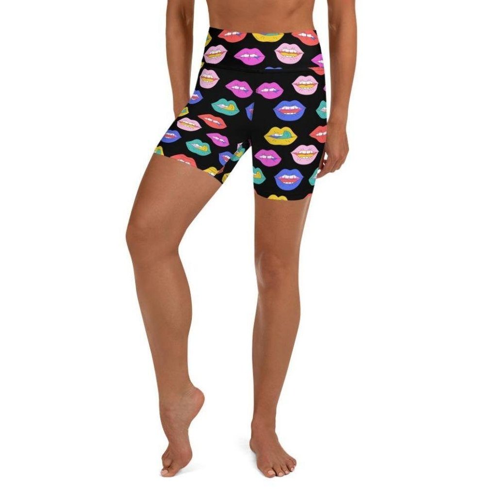 Colorful Lips Yoga Shorts