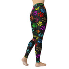 Colorful Paw Pattern Yoga Leggings