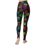 Colorful Paw Pattern Yoga Leggings