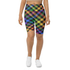 Colorful Plaid Biker Shorts
