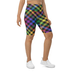 Colorful Plaid Biker Shorts
