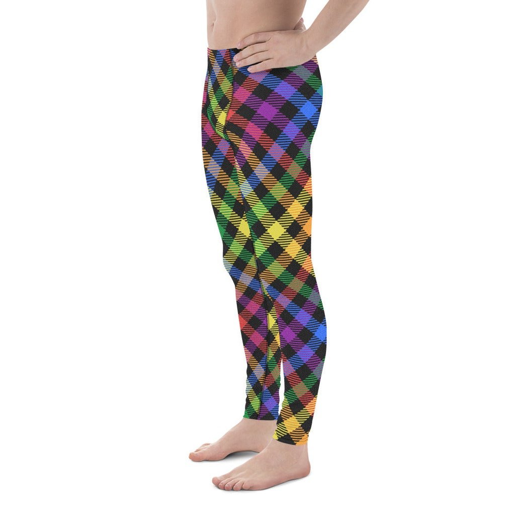 Colorful Plaid Men's Leggings