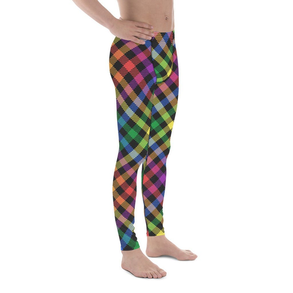 Colorful Plaid Men's Leggings