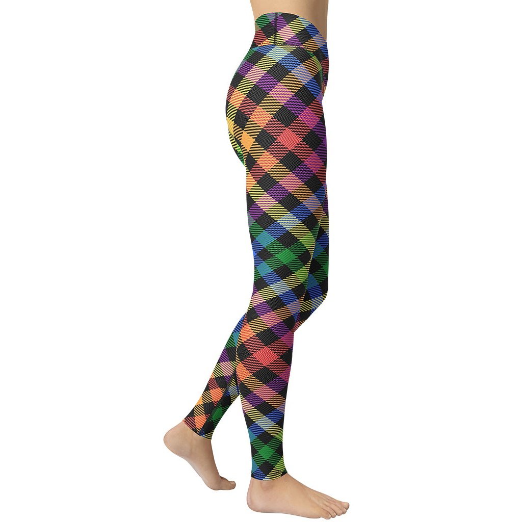 Colorful Plaid Yoga Leggings