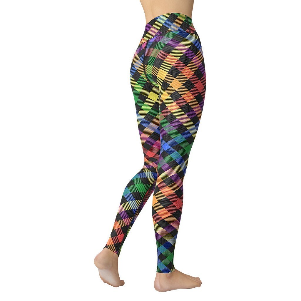 Colorful Plaid Yoga Leggings