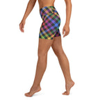Colorful Plaid Yoga Shorts