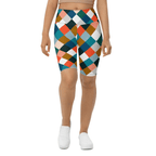 Colorful Rhombus Pattern Biker Shorts