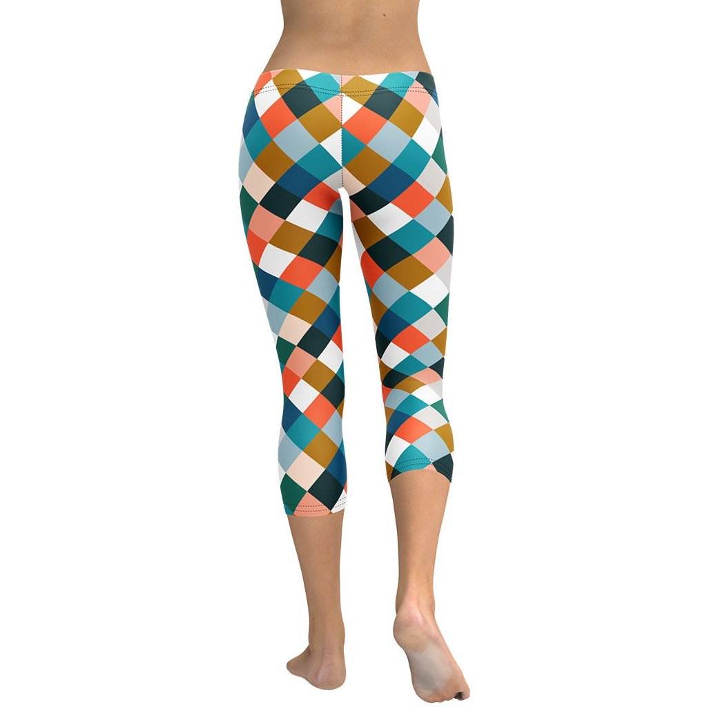 Colorful Rhombus Pattern Capris