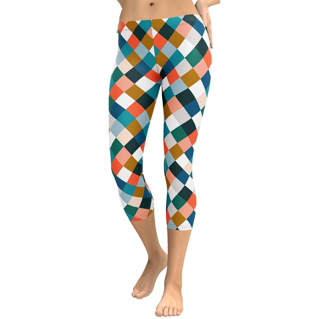 Colorful Rhombus Pattern Capris