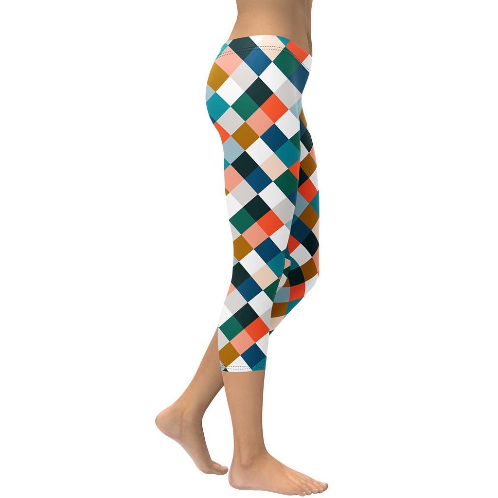 Colorful Rhombus Pattern Capris