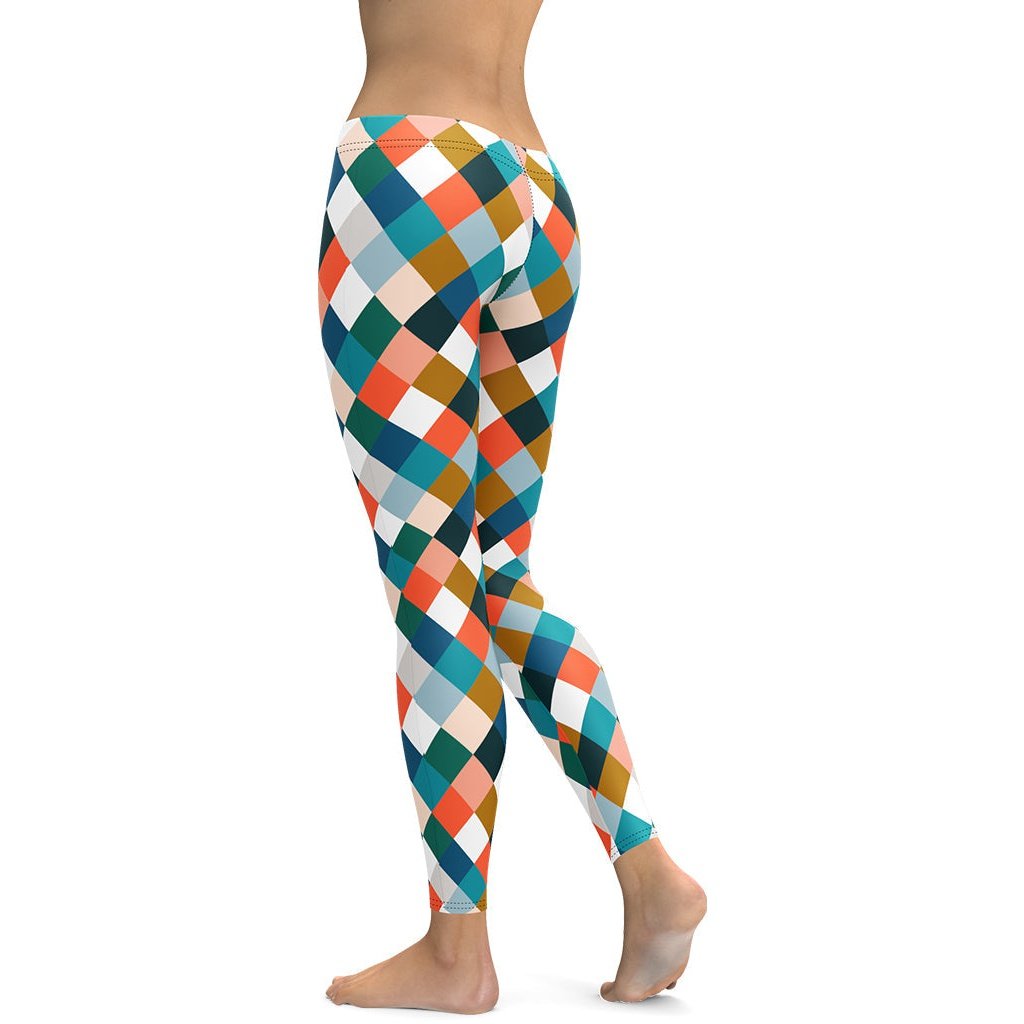 Colorful Rhombus Pattern Leggings