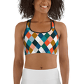 Colorful Rhombus Pattern Sports Bra