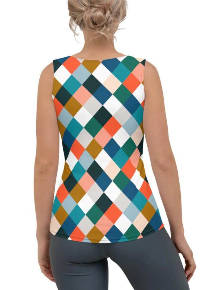 Colorful Rhombus Pattern Tank Top