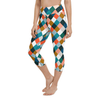 Colorful Rhombus Pattern Yoga Capris