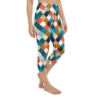 Colorful Rhombus Pattern Yoga Capris