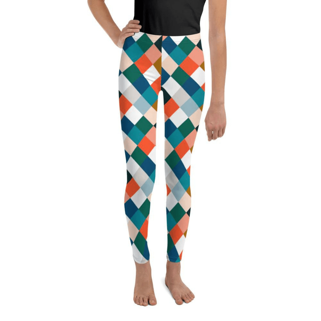 Colorful Rhombus Pattern Youth Leggings