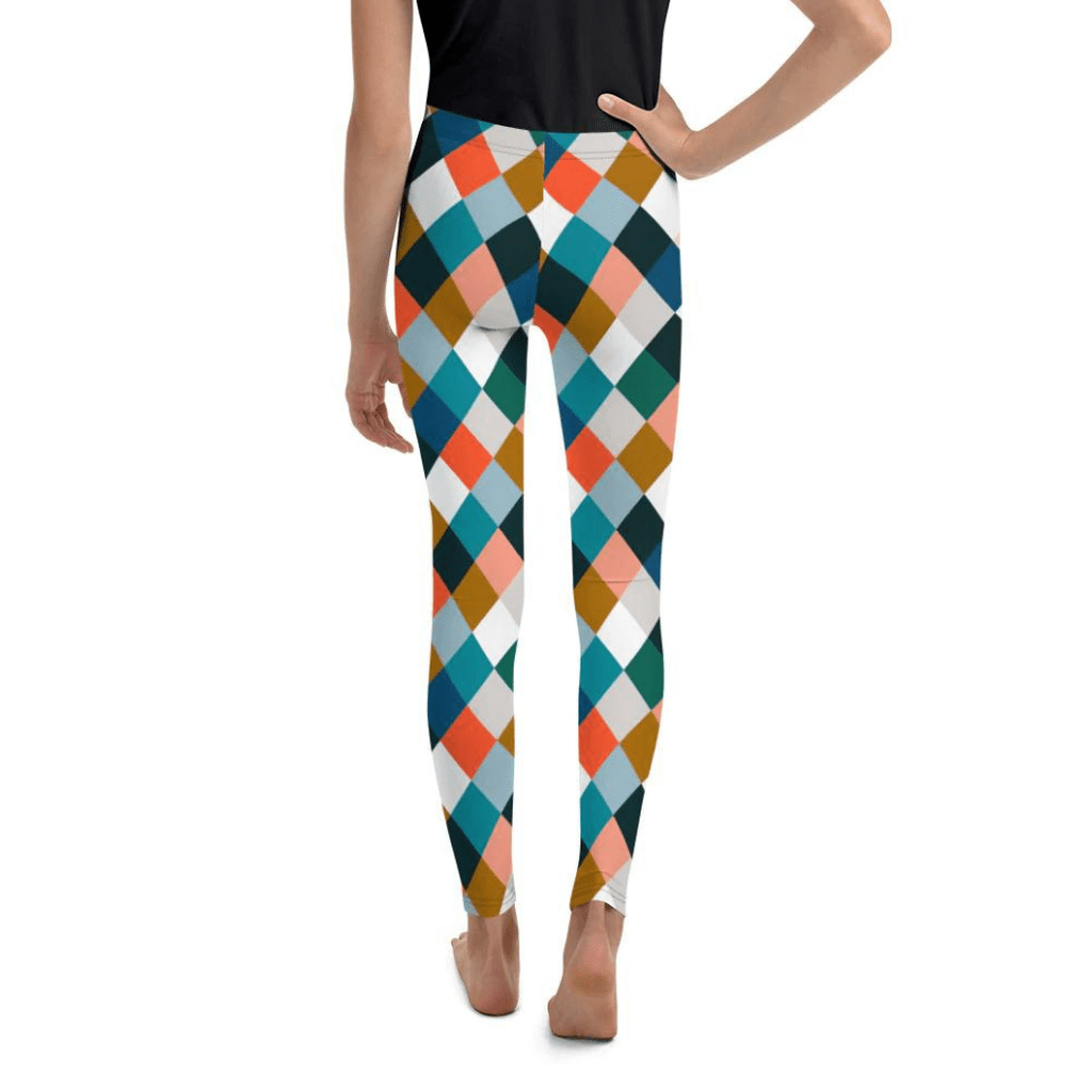 Colorful Rhombus Pattern Youth Leggings