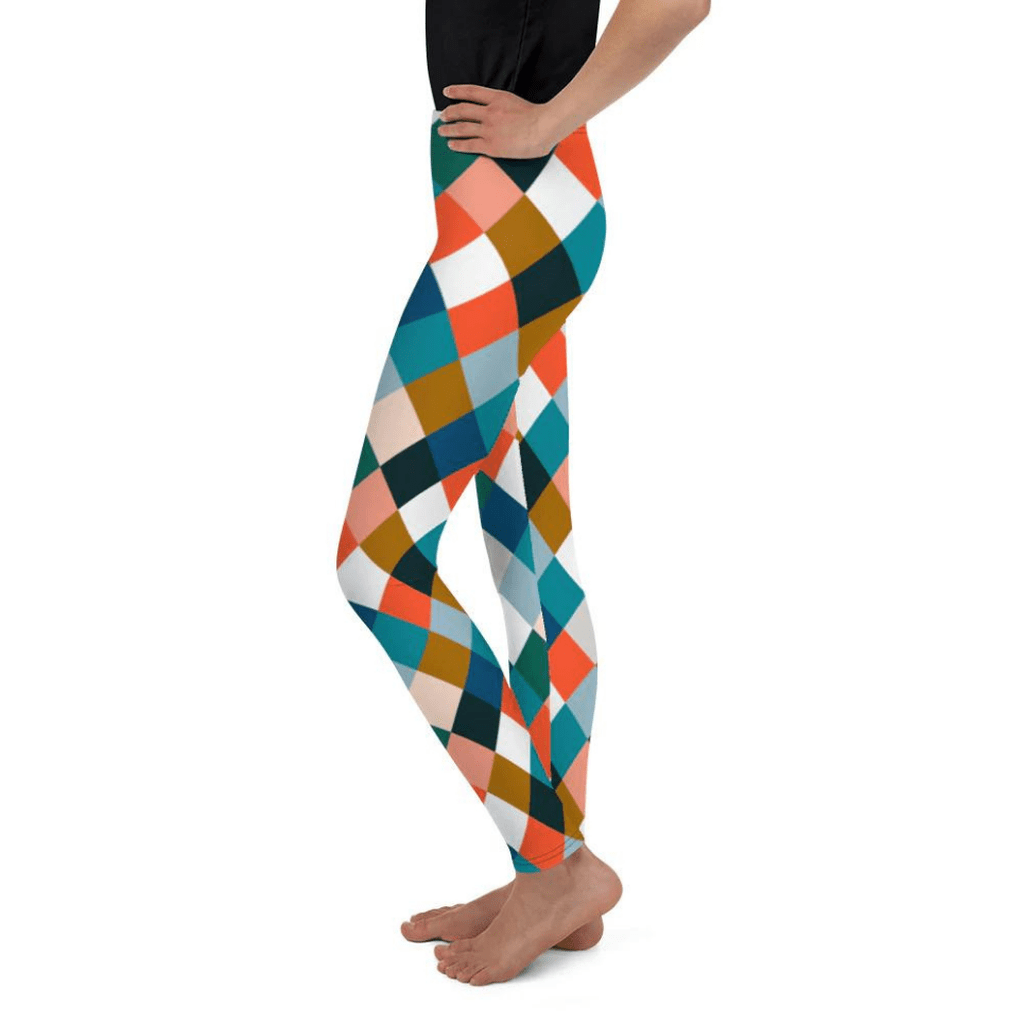 Colorful Rhombus Pattern Youth Leggings