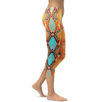 Colorful Snake Pattern Capris