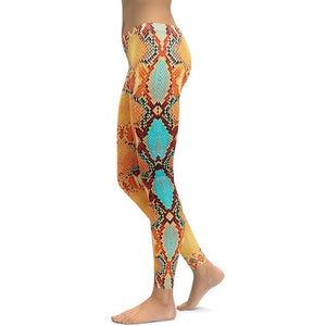 Colorful Snake Pattern Leggings - FiercePulse - Premium Workout Leggings - Yoga Pants