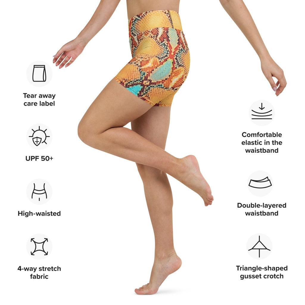 Colorful Snake Pattern Yoga Shorts