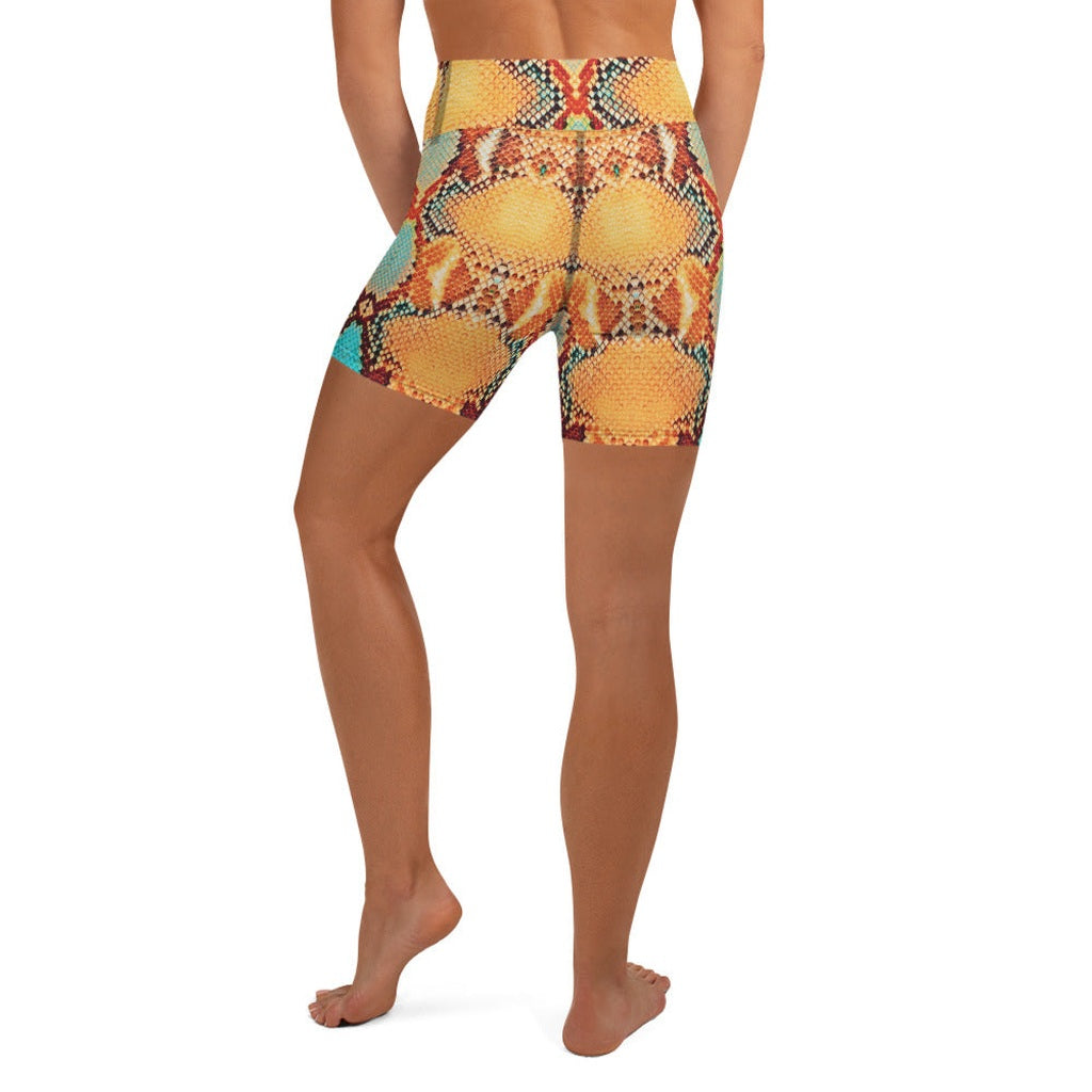 Colorful Snake Pattern Yoga Shorts