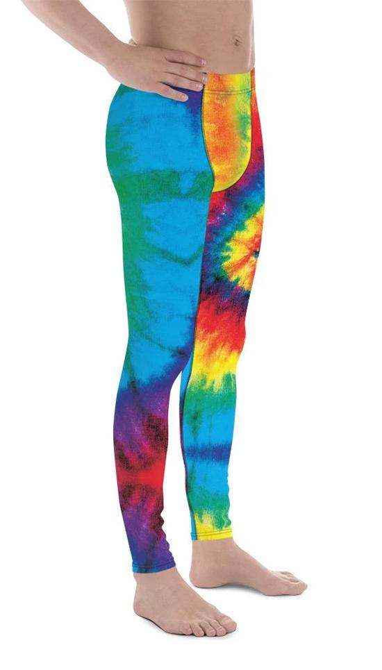 Colorful Supernova Tie Dye Men's Leggings