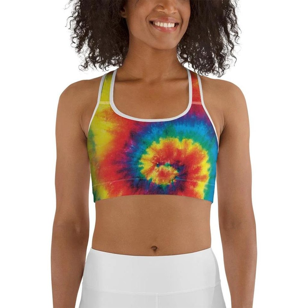 Colorful Supernova Tie Dye Sports Bra