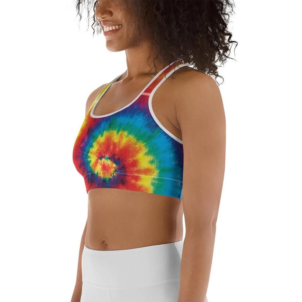 Colorful Supernova Tie Dye Sports Bra