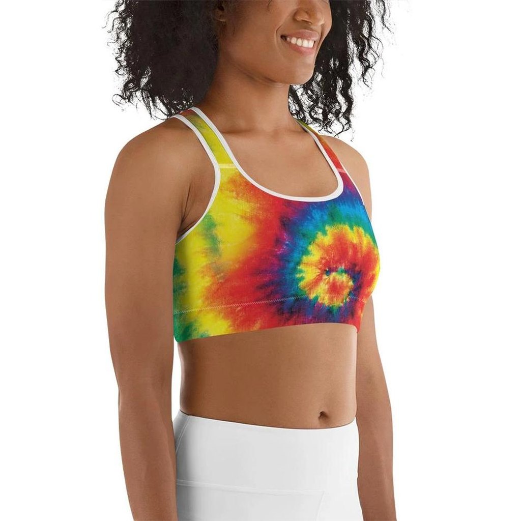Colorful Supernova Tie Dye Sports Bra