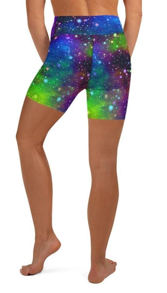 Colorful Universe Yoga Shorts