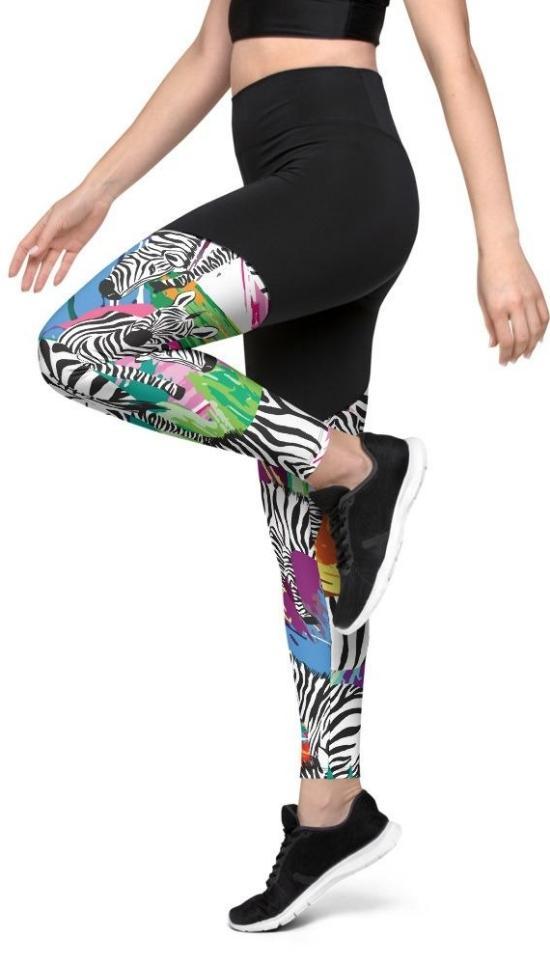 Colorful Zebra Compression Leggings