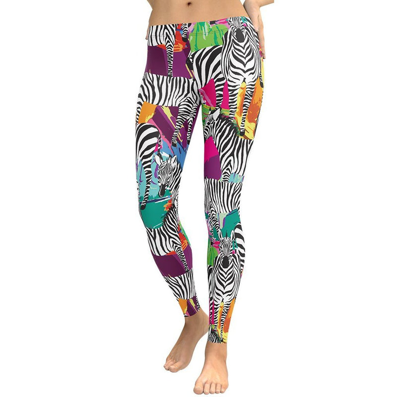 Lightweight and Colorful Zebra Print Leggings | FIERCEPULSE