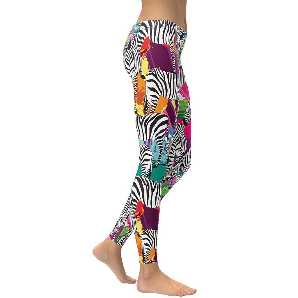 Colorful Zebra Leggings